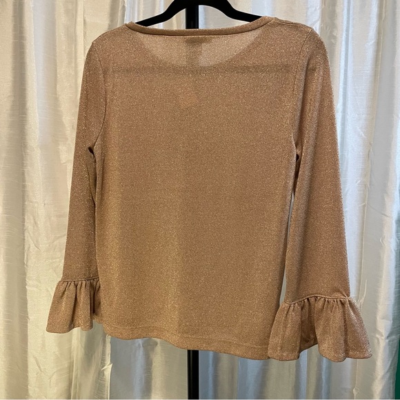 J. Crew metallic, rose gold, light weight sweater, size SMALL - Picture 5 of 9